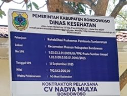 Konsultan Pengawas Pustu Dinkes Bungkam ,” Kontraktor CV Nadya Mulya  Pasang Papan Nama Dipaku Diatas Pohon Mangga